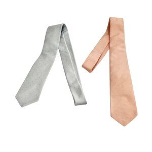 Vintage 80's 2 Men's Elaan Silk Italian Neckties 1 light Blue 1 Pink